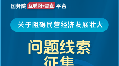 看免费操逼视频国务院“互联网+督查”平台公开征集阻碍民营经济发展壮大问题线索